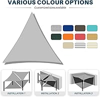 Vista 5 de Coarbor Toldo tipo vela de 12 x 12 x 12 pies, para exteriores, resistente, triangular, tela para patio, jardín, terraza, pérgola, toldo azul