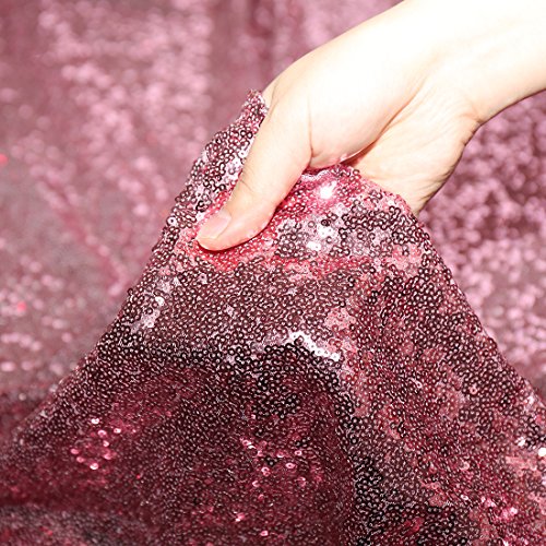 Poise3Ehome 3E Home 50×80'' Rectangle Sequin Tablecloth For Party Cake Dessert Table Exhibition Events, Fuchsia Pink #TOP6