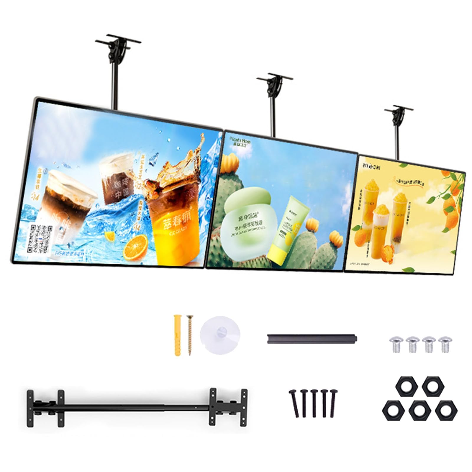 Cartello con display a LED e lavagna per menu retroilluminata, ultra sottile, illuminata, da parete, per ristoranti, bar, cartelloni pubblicitari da appendere