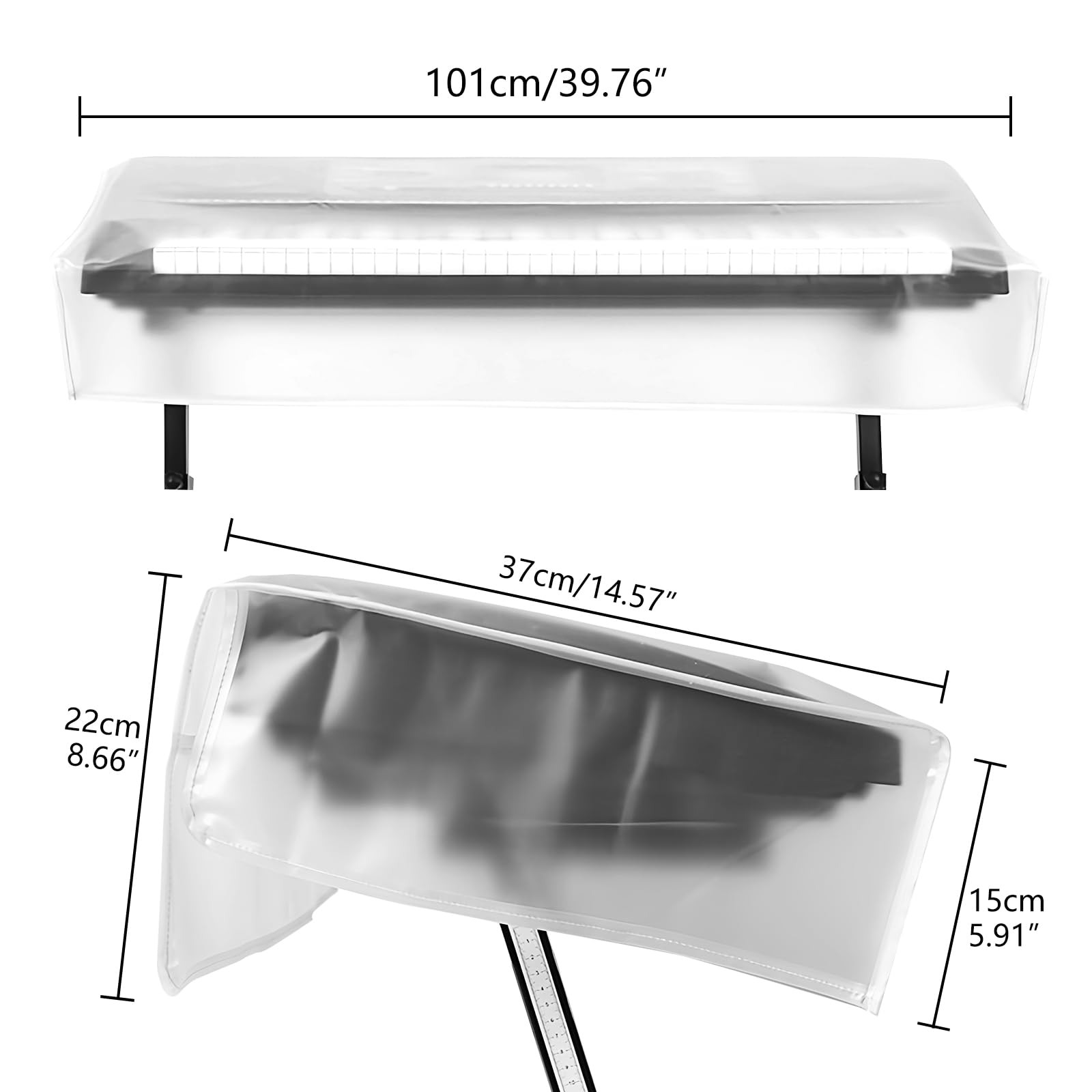 Musiin 61 Keyboard Electronic Piano Dust Cover - Matte Transparent Design for Stylish Protection, 61 keys - Image 2