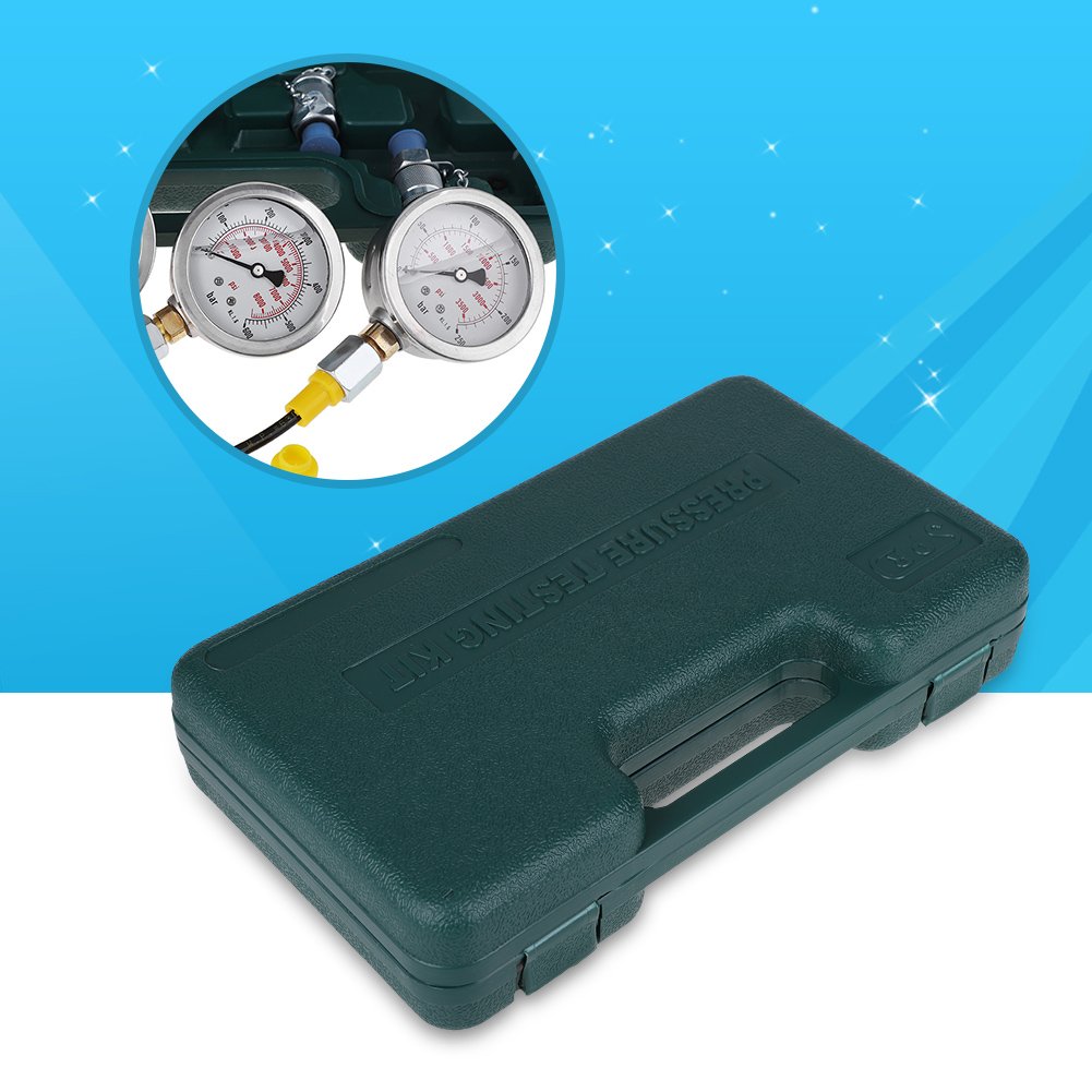Hydraulik Manometer Kit, Bagger-Teile Hydraulisches Prüfgerät-Drucktest-Kit mit Schlauchkupplung und Messgerät für Bagger-Baumaschinen