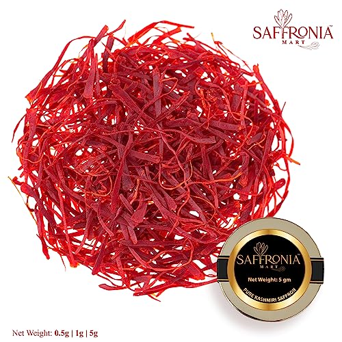 Image of Saffronia Mart Kashmiri Mongra Saffron | A++ Grade Kesar | Suitable for Biryani, Tea & Sweets | Airtight Packaging | FSSAI Certified | 5g - Pack of 4