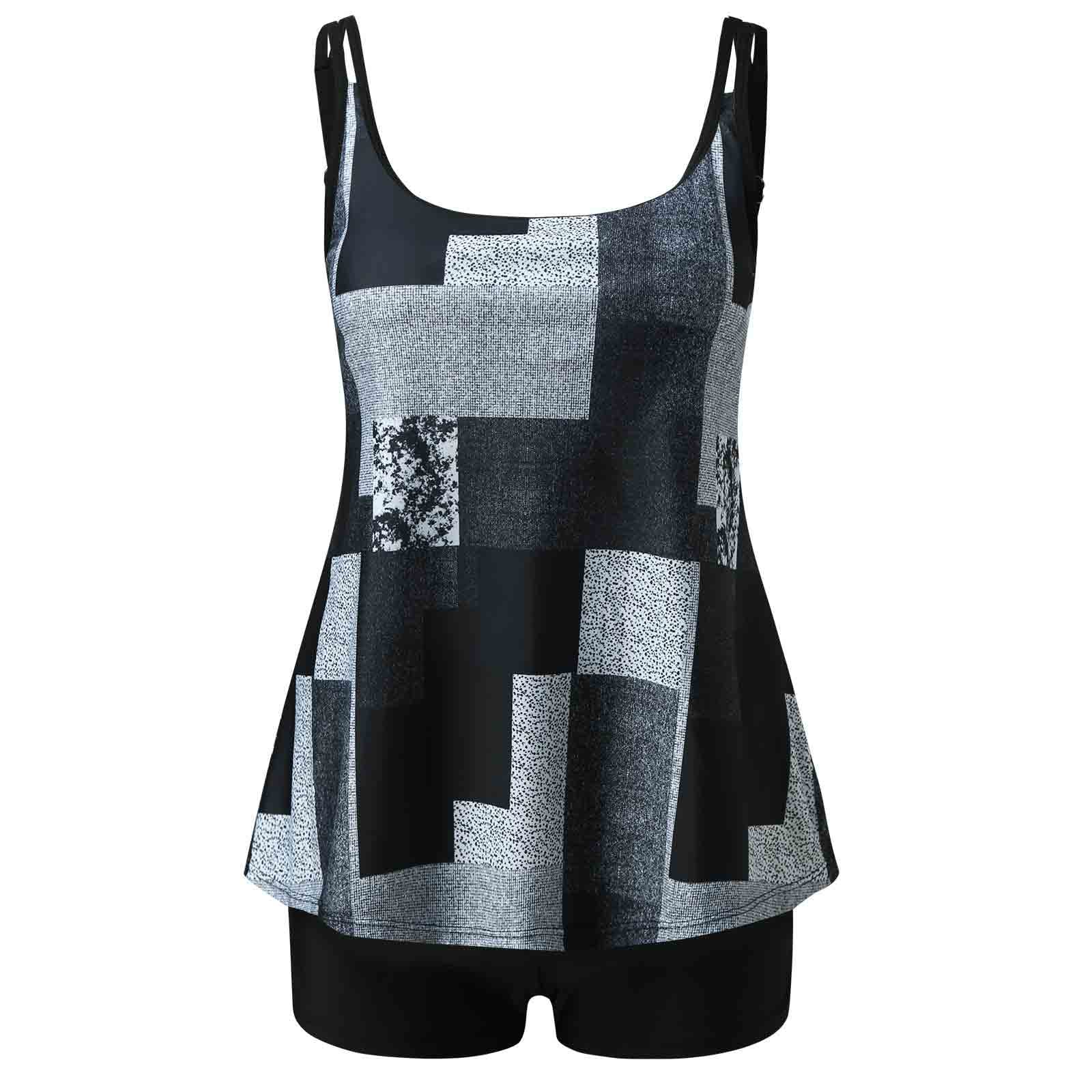 Costume Piscina Donna Due Pezzi Tankini Costumi da Bagno Tankini Set Bagno Stampa Alla Tankinis Costume Pantaloncino Donna Push Up Set Swimsuit Bassa Estate Beachwear Swimwear per Spiaggia Piscina