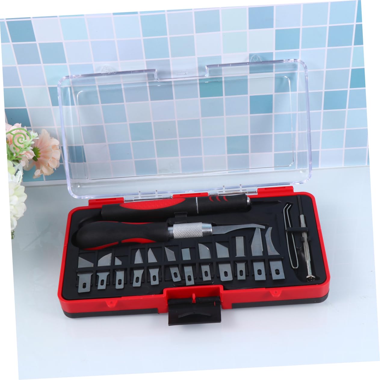 UKCOCO Set 16 Pezzi Sgorbie Palmari in Acciaio al Carbonio per Intaglio Legno e Modellismo, Strumenti per Artigianato e Scrapbooking Adatti a Principianti