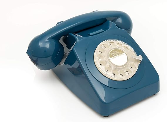 GPO 746 Rotary 1970s-style Retro Landline Phone - Curly Cord, Authentic Bell Ring