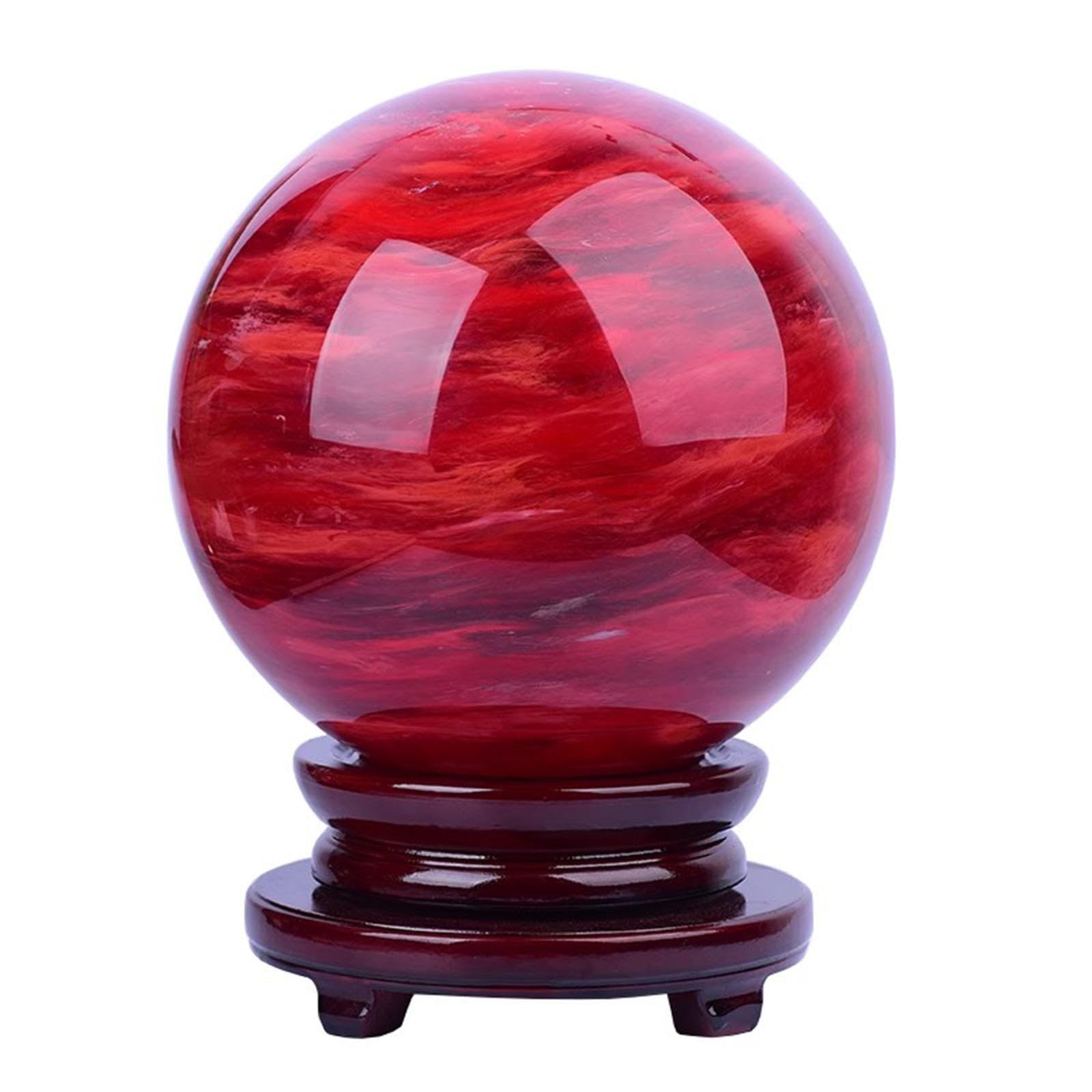 ICXLPMC red Crystal Ball Smelting Ornaments Home Living Room Porch Office Crafts Opening Gift,10CM