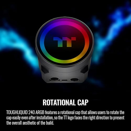 Miniatura 4 de Thermaltake TOUGHLIQUID 240 ARGB - Enfriador de CPU líquido todo en uno, AMD (AM5AM4)  Intel (LGA 17001200), radiador de alta eficiencia de 9.449in