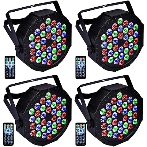 Stage Lights Dj Lights for Parties Led Stage Lights Sound Activated Portable Party Lights Par Lights 36 Led RGB Remote Control Disco Lights Uplights for Indoor Events Bar Birthday Wedding Outdoor Cover