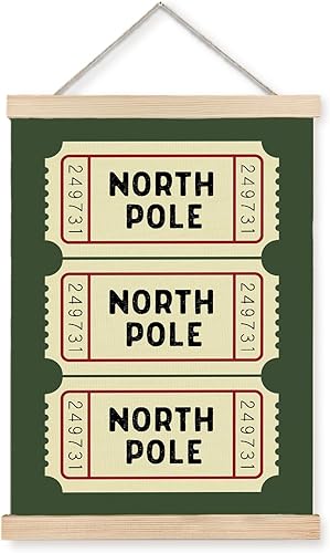 Nipil Decoración de pared retro retro verde para el poste norte, arte de pared, letrero vintage de poste norte, impresiones en lienzo para