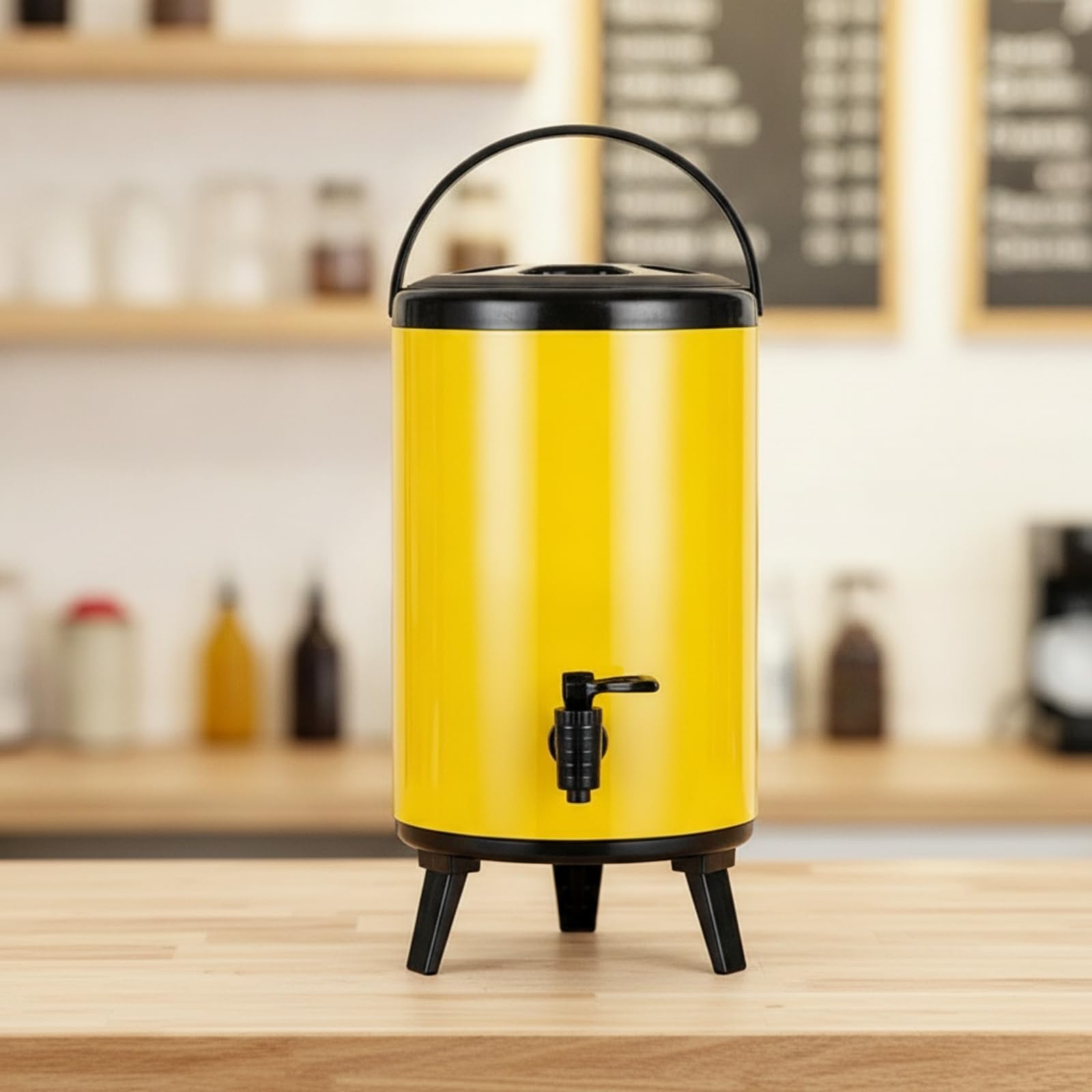 Termo Dispensador Bebidas con Grifo Aislado Termo Acero Inoxidable con Grifo Portátil Contenedor para Cafeterías, Array, Blanco Leche, 10L