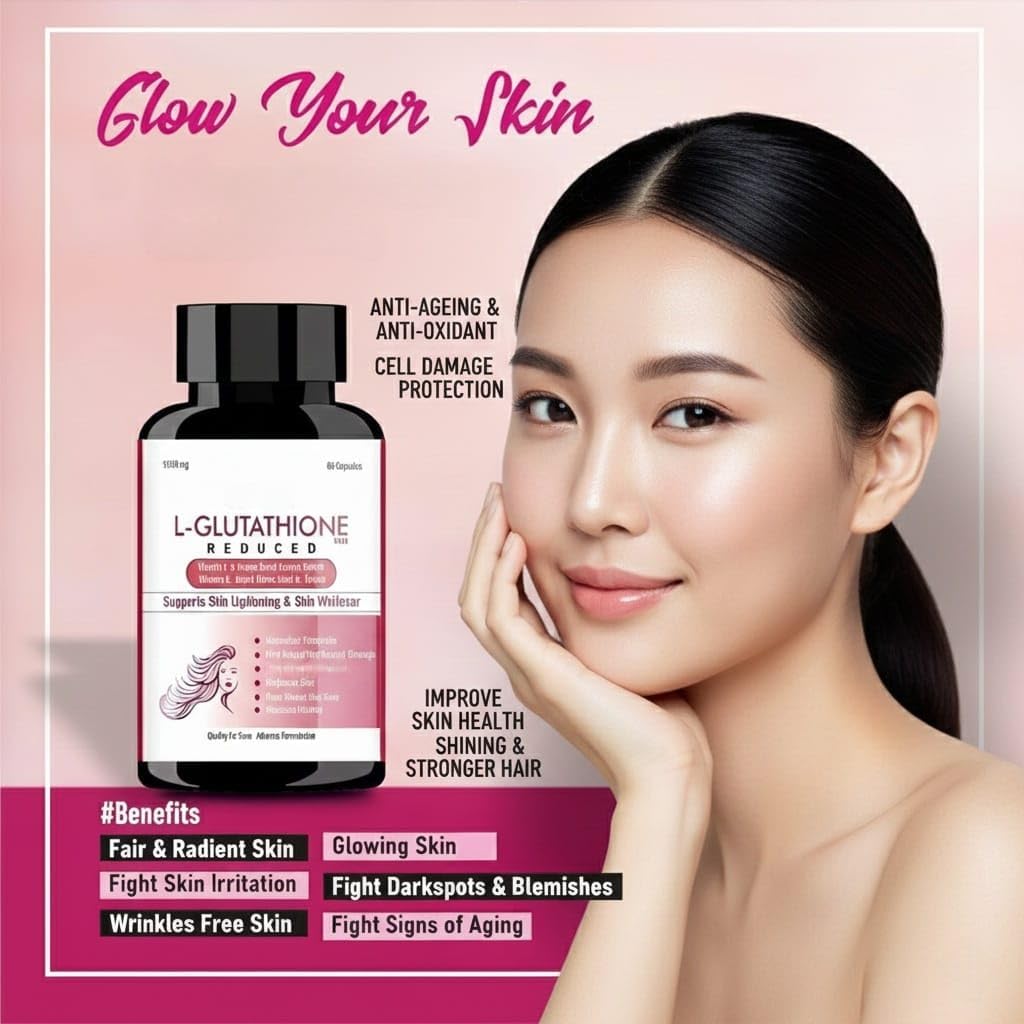 Capsules with Vitamin E & C, L-Glutahione, Grape Seed, Alpha Lipoic Acid and is a Great Option Full of antioxidants and Powerful extracts for Skin- 60 Capsules