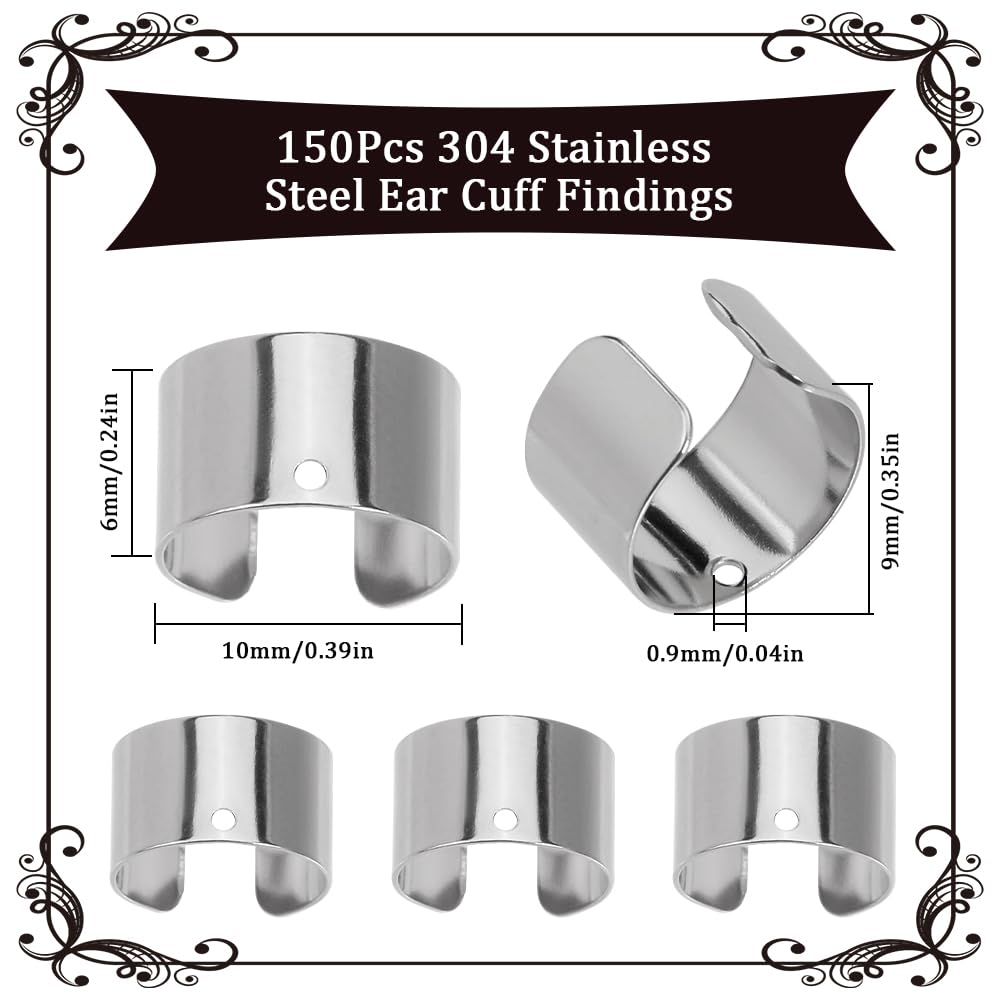 Lot De 200 Manchons D'Oreilles à Clip - Or Et Argent - 10 Mm - Avec Trou Pour Personnalisation - Bijoux DIY Non Percés