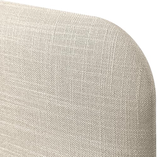 DHOME Cabecero Tapizado Liso Redondeado Lino Natural para Pared Acústicos Cabeceros Absorbentes Cabezal Cama Dormitorio (Beige, 145cm) - imagen 4