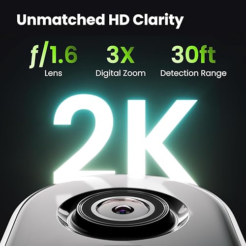 Miniatura 2 de Cámara de seguridad magnética para el hogar, audio mejorado inalámbrico y imágenes 2K, cámara de batería de fácil instalación con detección de