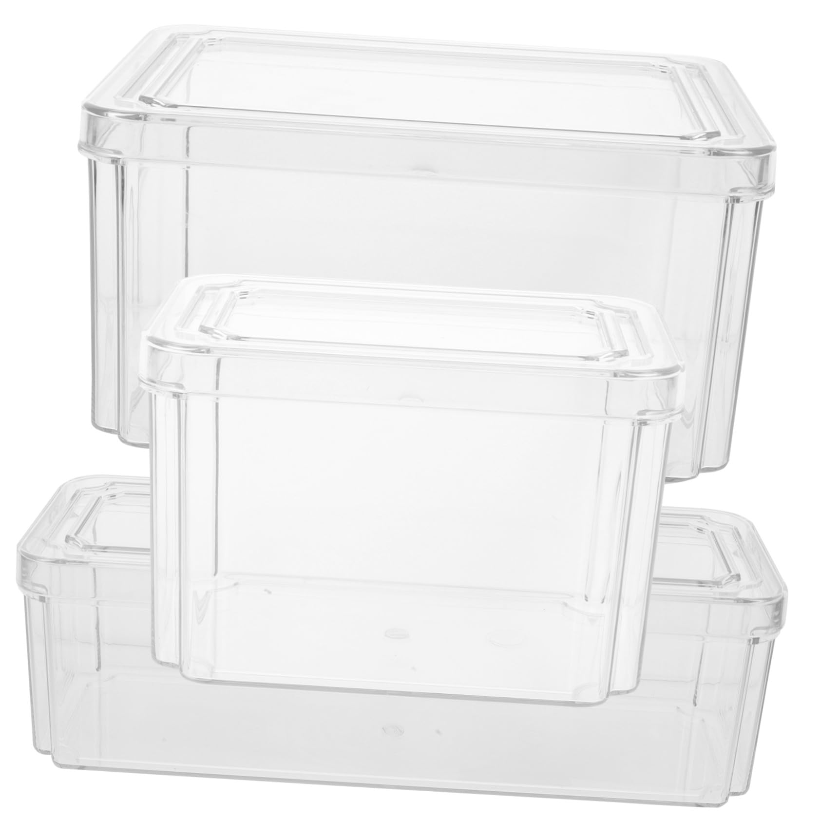 Mikikit 3 piezas Cajas Transparentes para Almacenamiento Frigorífico con Tapa Abatible Organizadores de Cocina Multiuso para Conservar Alimentos Frescos y Orden Hogar Restaurante y Hotel