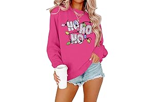 LOTUCY Sequin Christmas Sweater Women: Santa's Favorite HoHoHo Christmas Sweater