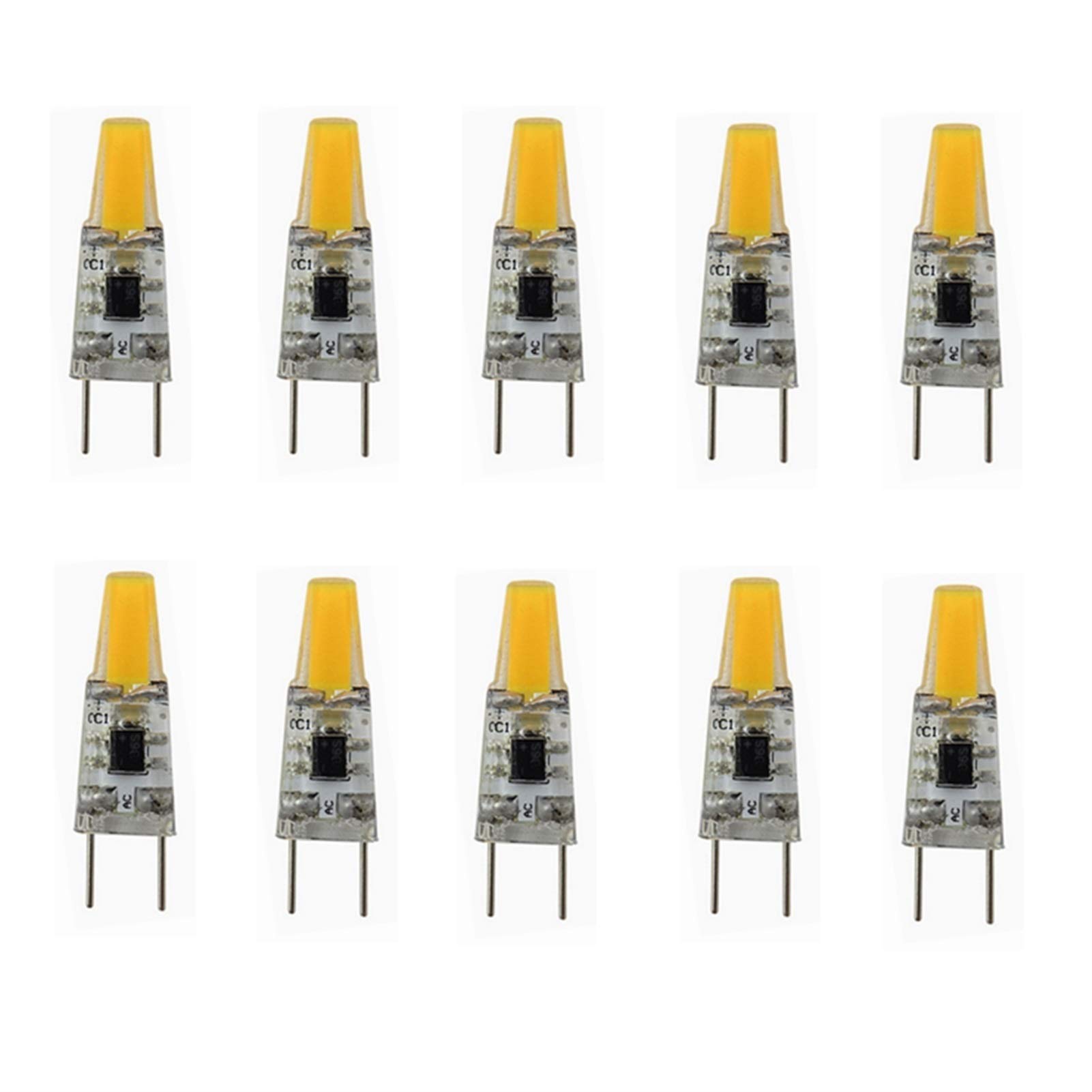 G8 LED Bulb,110V 3W Warm White/Cool White, Energy Saving Light Bulbs (20W Halogen Bulb Equivalent) for Under Counter Kitchen Lighting (10-Pack) (Color : Warm white)