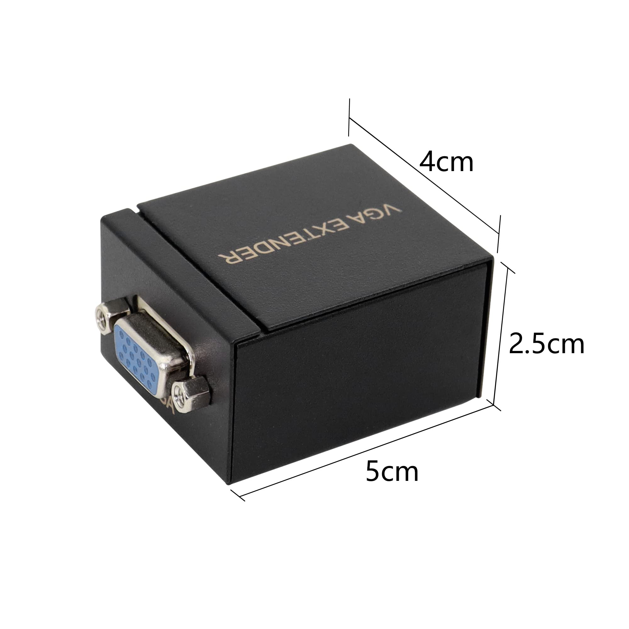 2 Pezzi Adattatore VGA Extender, da VGA a RJ45 su Cavo Ethernet Cat5e/Cat6, Converti Segnale, Estensibile Fino a 60 M/196 Piedi (Nero)