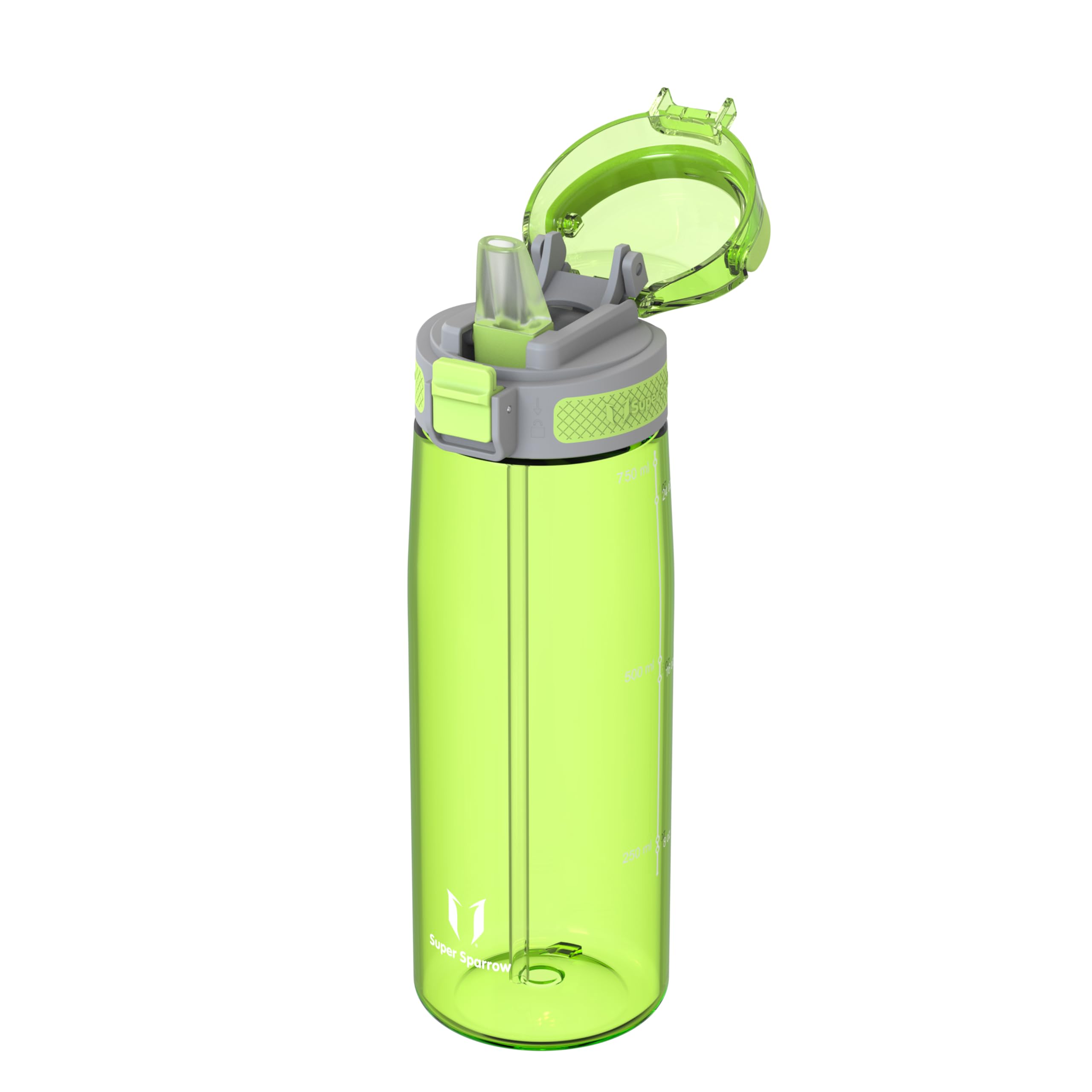 Super Sparrow Water Bottle - 750ml - TouchSip Bottle - BPA-Free, Non-Toxic, Eco-Friendly - Straw Tritan Bottles for Sports, Outdoors, Camping, Travel