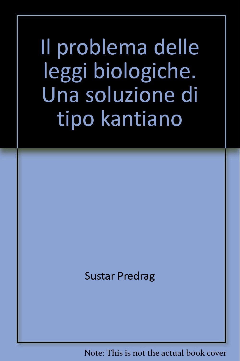 Il problema delle leggi biologiche. Una soluzione di tipo kantiano