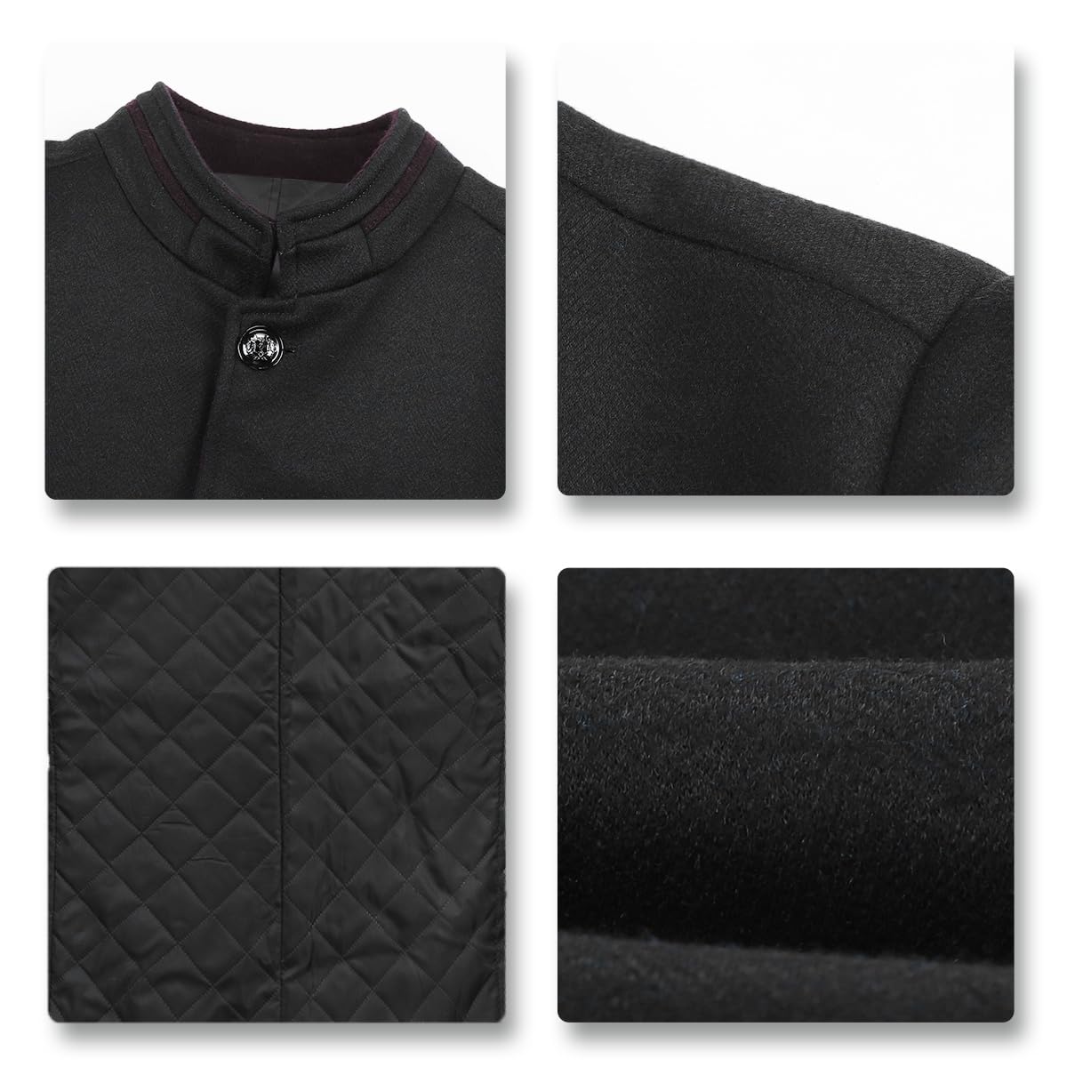 Allthemen Cappotto da Uomo Casual a Manica Lunga Trench Coat Ufficiale con Collo Giacca Lunga Generale Fit Cappotto Invernale Caldo Con Bottoni