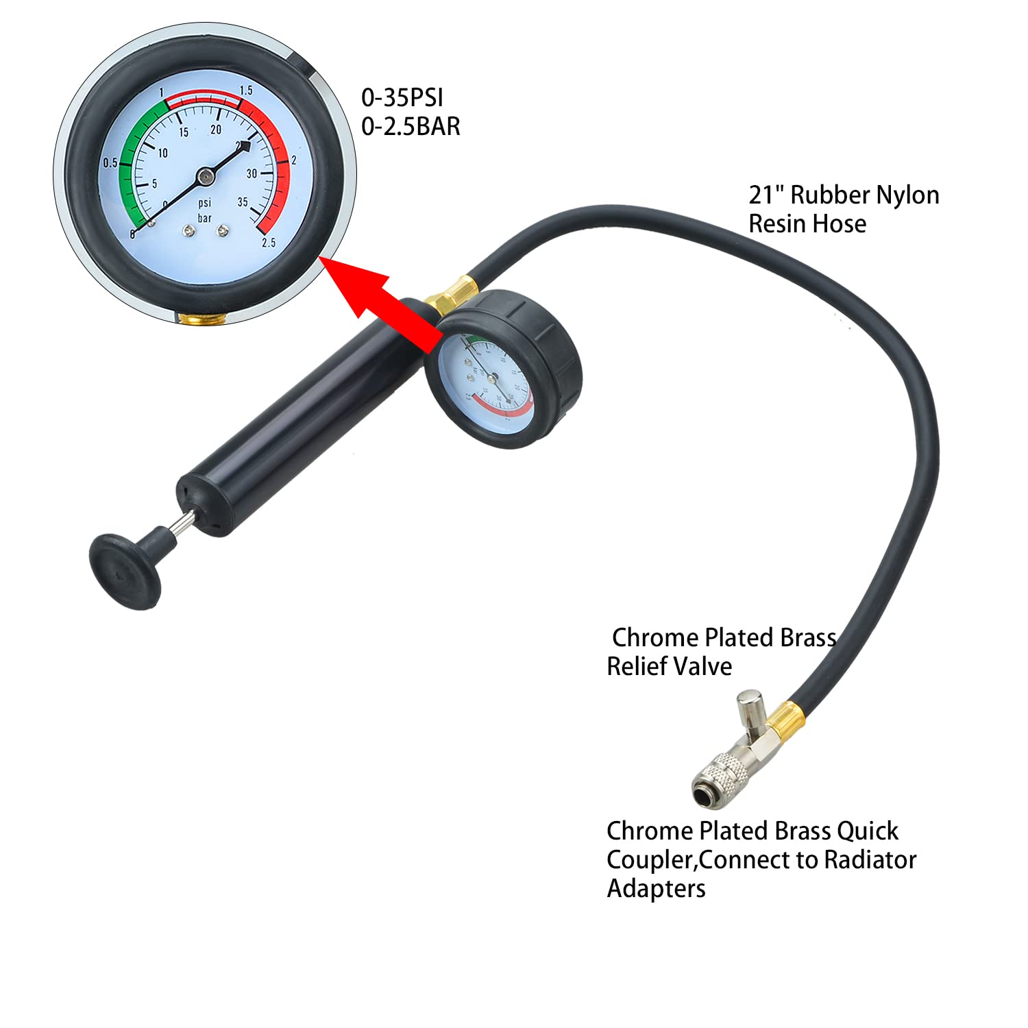 Kit Test Pressione BOOMSTART 14 Pezzi - Tester Per Sistemi Di Raffreddamento Auto, Con Valigetta - Foto 9