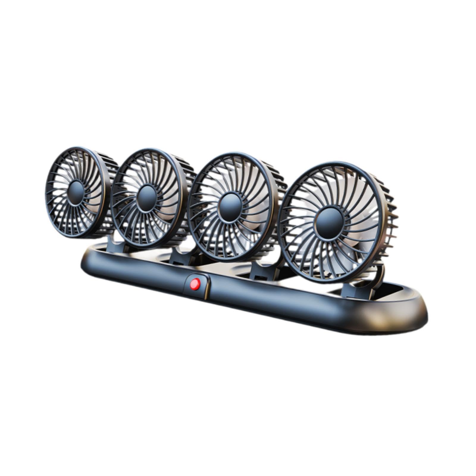 Ventilador de Refrigeración para Coche USB de 4 Cabezales Y 5 V, Plegable, Portátil, con 3 Velocidades Ajustables Y Rotación de 360°, Ideal para