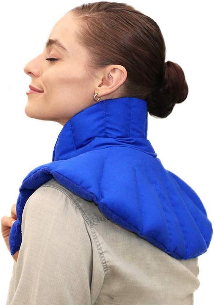 My Heating Pad Microwave Heating Pad for Neck and Shoulders and Upper Back - Reusable Large Heating Pad for Relieving of Sore Neck, Shoulder Pain and Upper Back Aches - 1 Heat Pack Blue