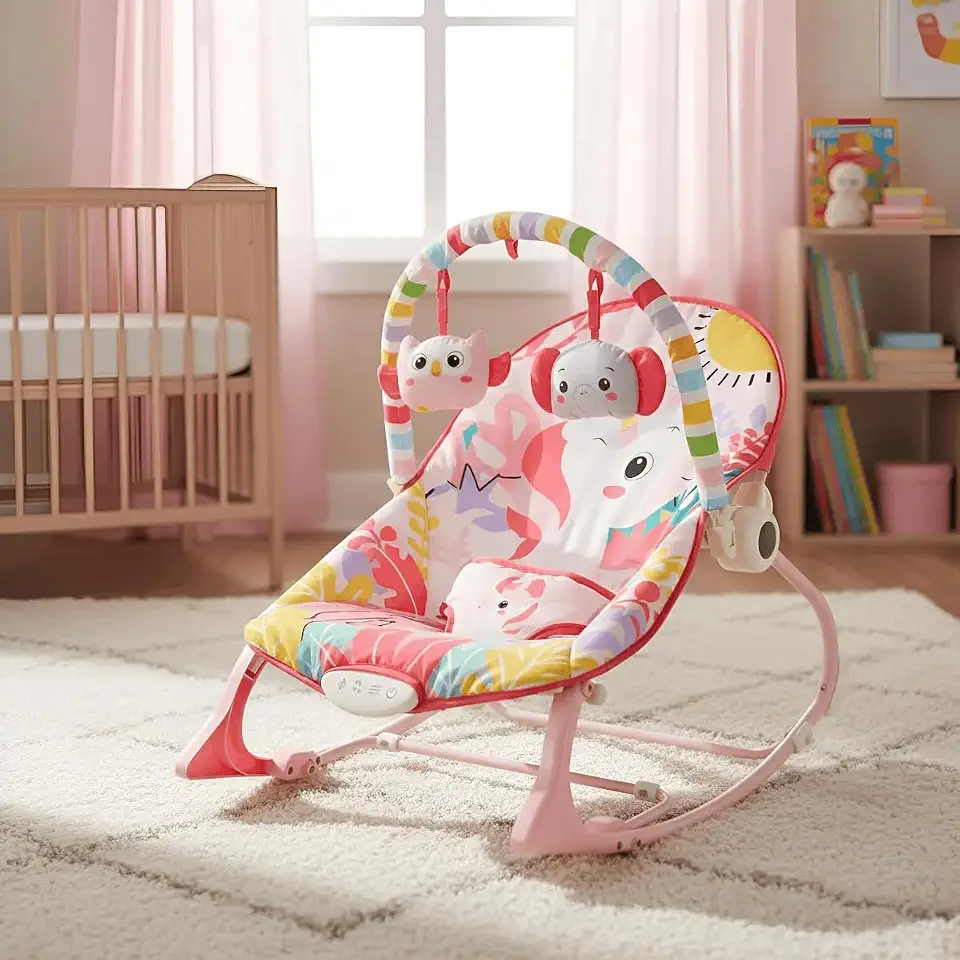 Cadeirinha Descanso Balanço Vibratória com Musical e Ruído Branco acalma Bebê Até 18KG - Smile Analu Kids Baby