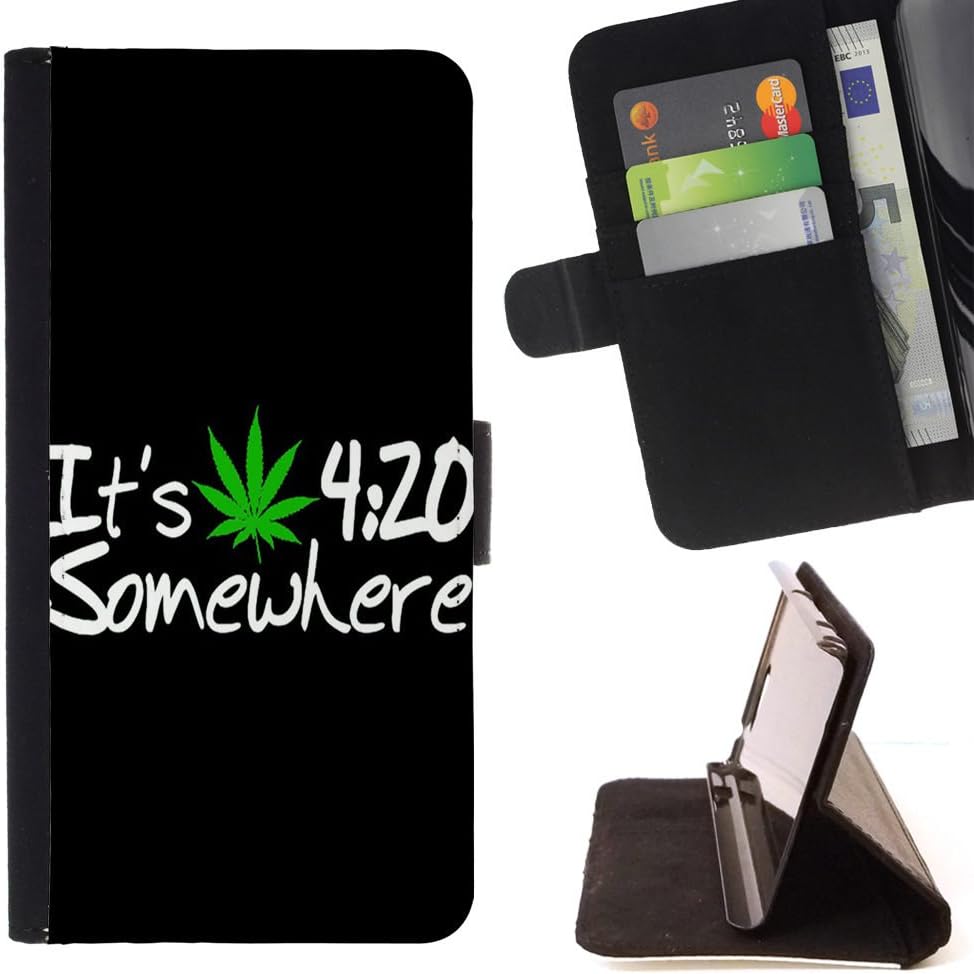 Dragon Case- Wallet Case Folio Flip Leather Case Cover Protective Shell FOR Samsung Galaxy S6 G9200- 420 Weed weed Marijuana Kush Weed