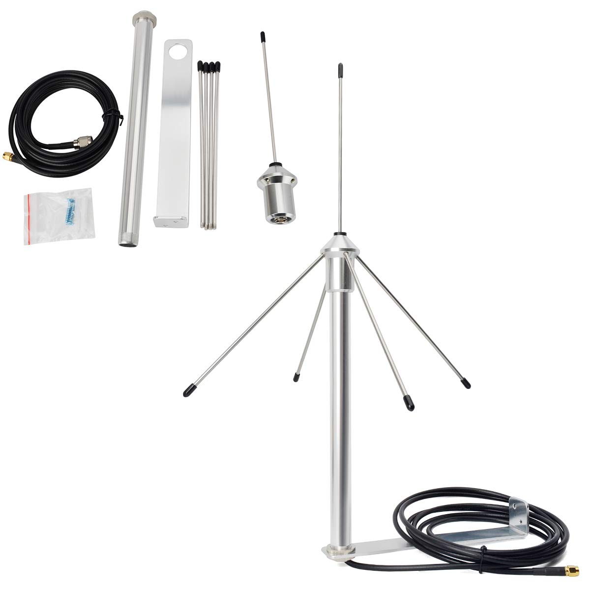 UAYESOK 433MHz 3dbi Antenna Omni GSM GPRS con cavo coassiale 3M (9,8 piedi) RG58 Spina SMA-maschio e staffa di montaggio per ripetitore segnale radioamatore