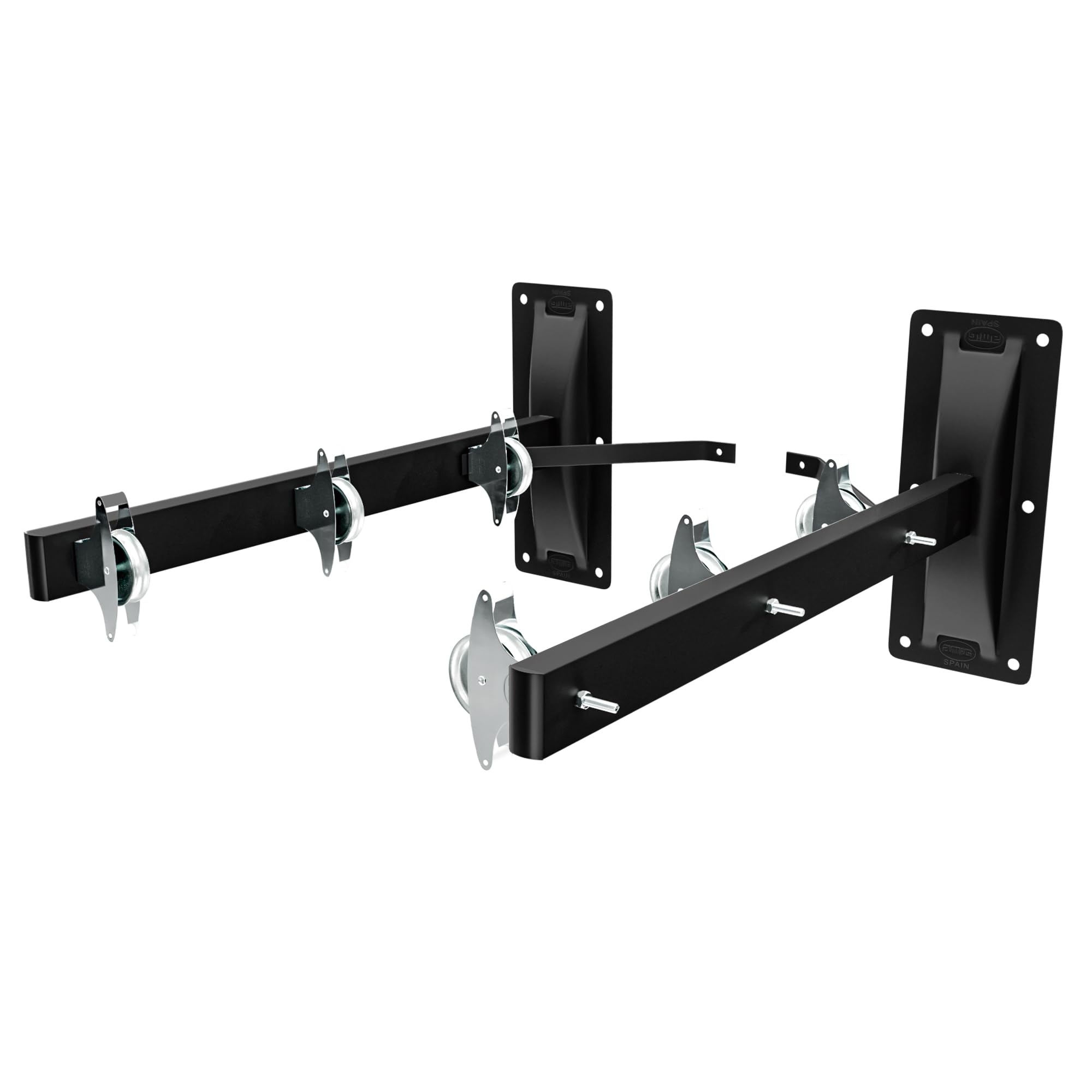 Amig, Side Wall-Mounted Clothes Airer Mod. 3-2-Arm Clothes Line with 6 Stainless Steel Pulleys, For 3 Lines