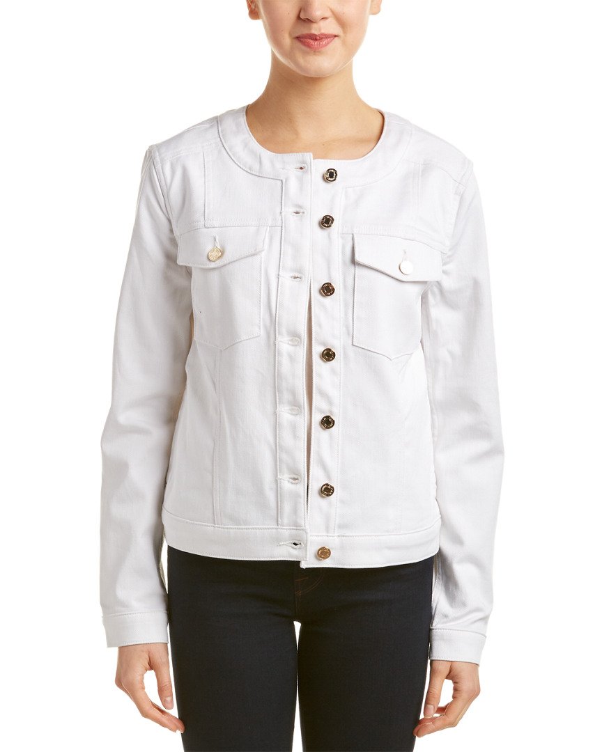 7 For All Mankind Women's Button Front Jacket in White Fashion