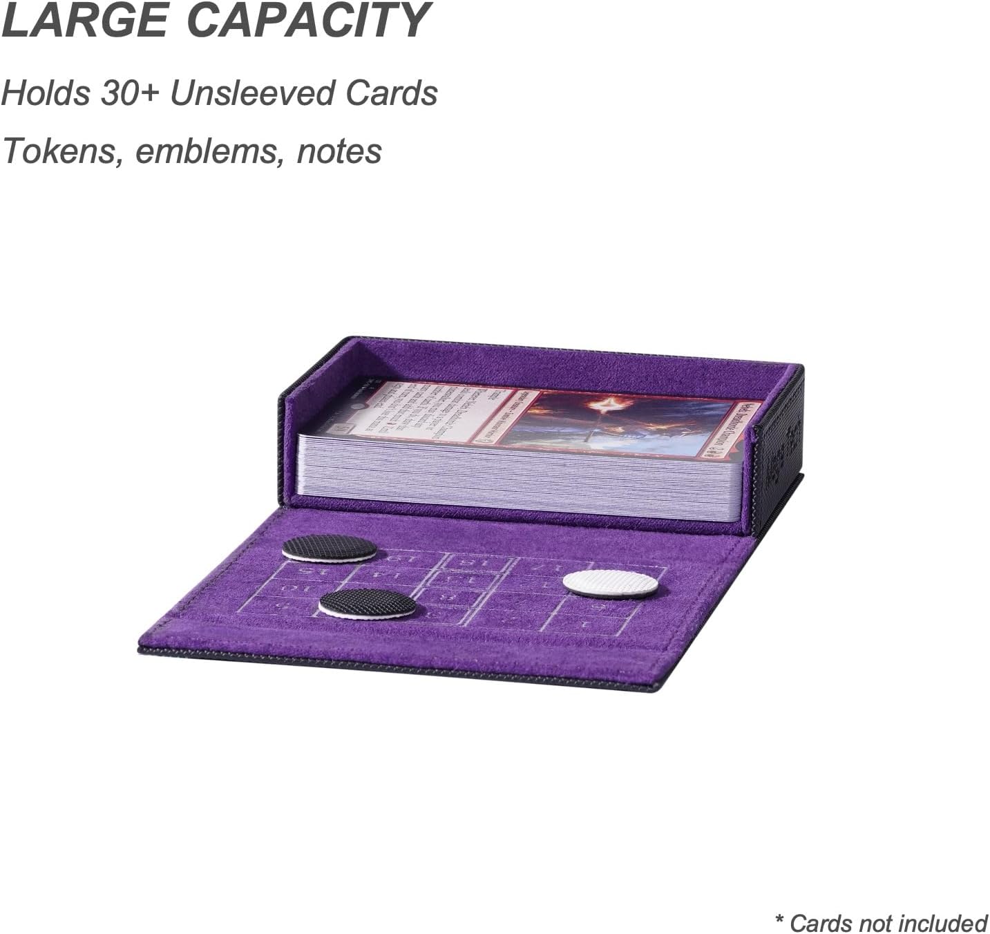 Mage Tech Pocket Dice Box (Adventurer Module) - Built-in Life Tracker - Fits 15 Counter Dice (15 mm) or 30+ Unsleeved Cards - Stores Inside Adventurer - MTG, PTCG & More (2. Eclipse (Black/Purple))