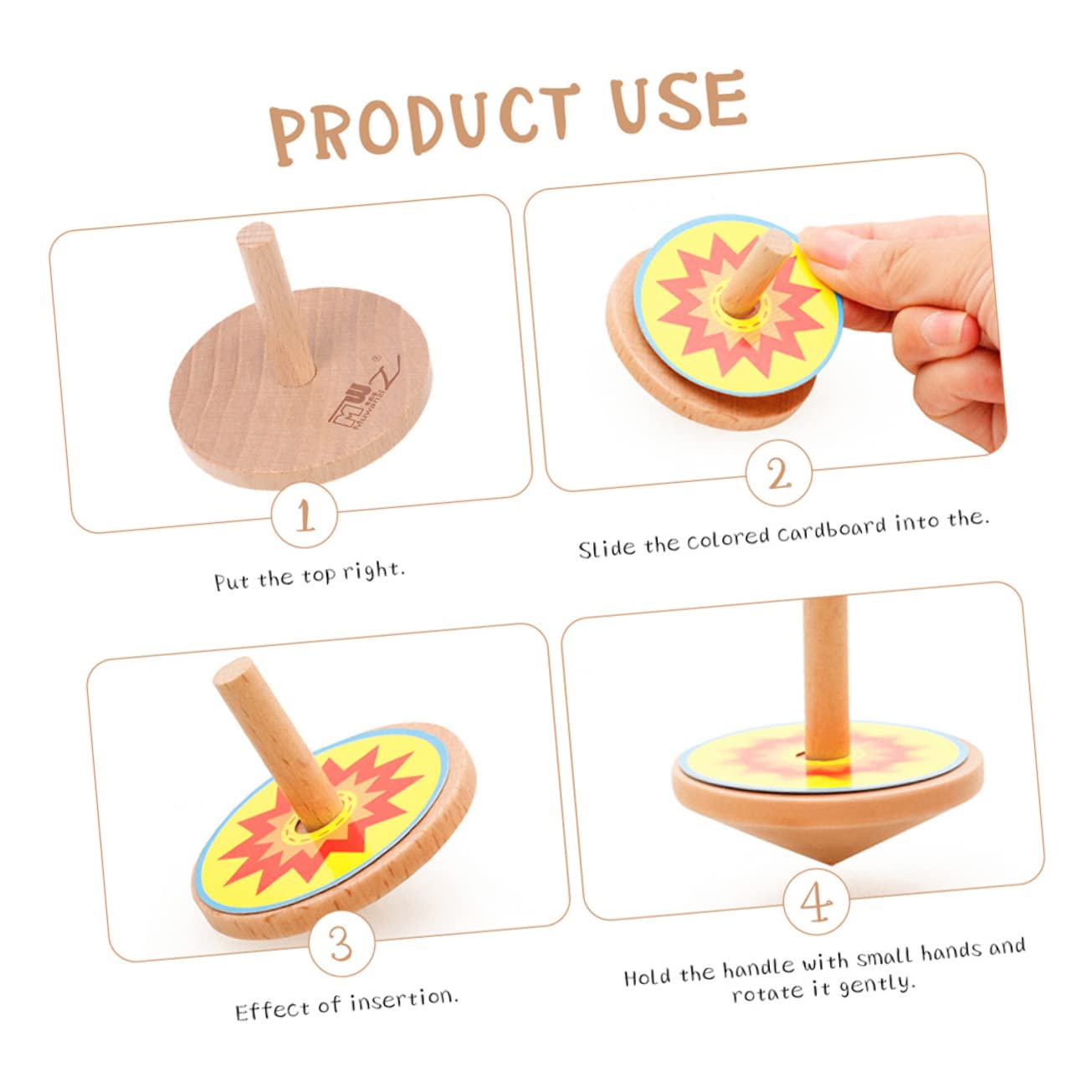 KESYOO 4Sets Colorful Peg Top for Portable Spinning Tops Outdoor Fun Dazzling Gyro for Boys