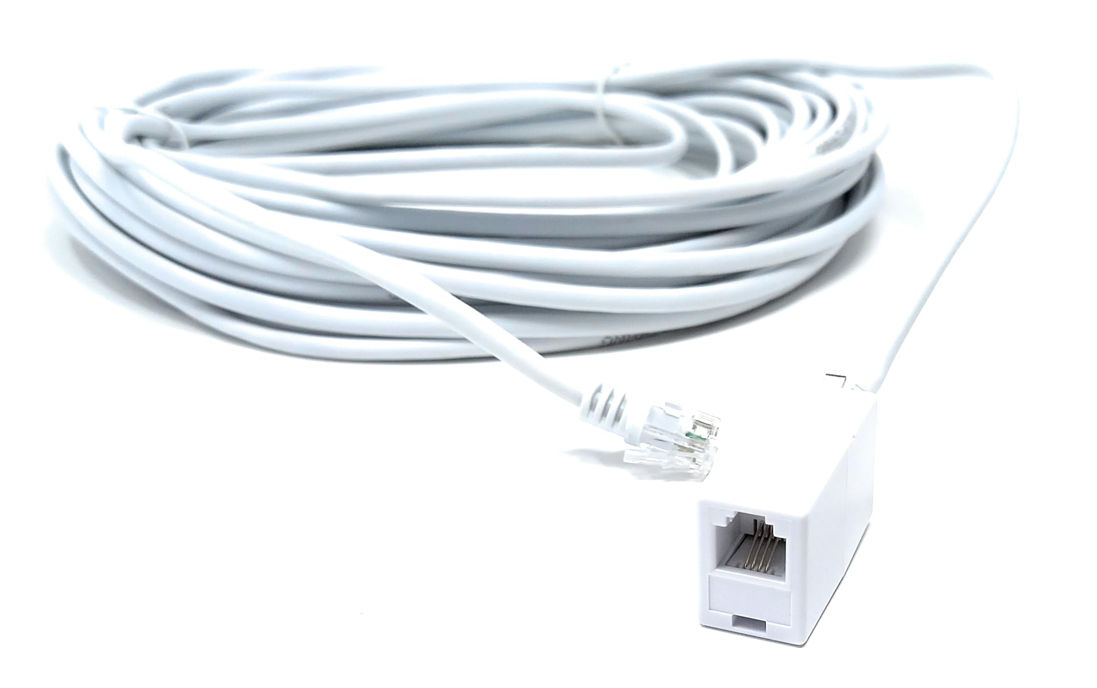 DRUT 15m RJ11 to RJ11 ADSL 2+ Male to Male Cable with Female Coupler, BT Telephone, Broadband, Modem Extension Lead - Image 4