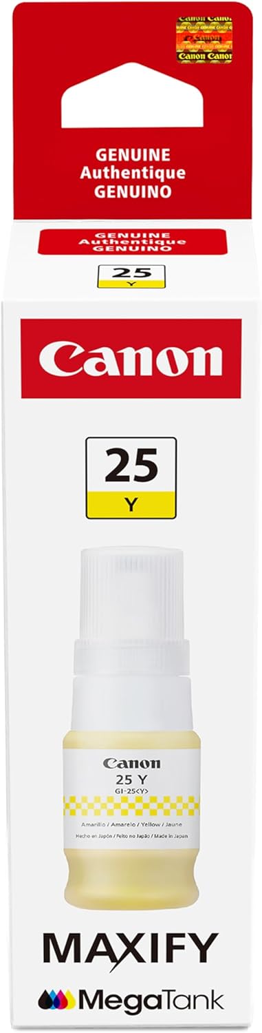 Canon Genuine Ink Bottle GI-25, Yellow (Pack of 2)