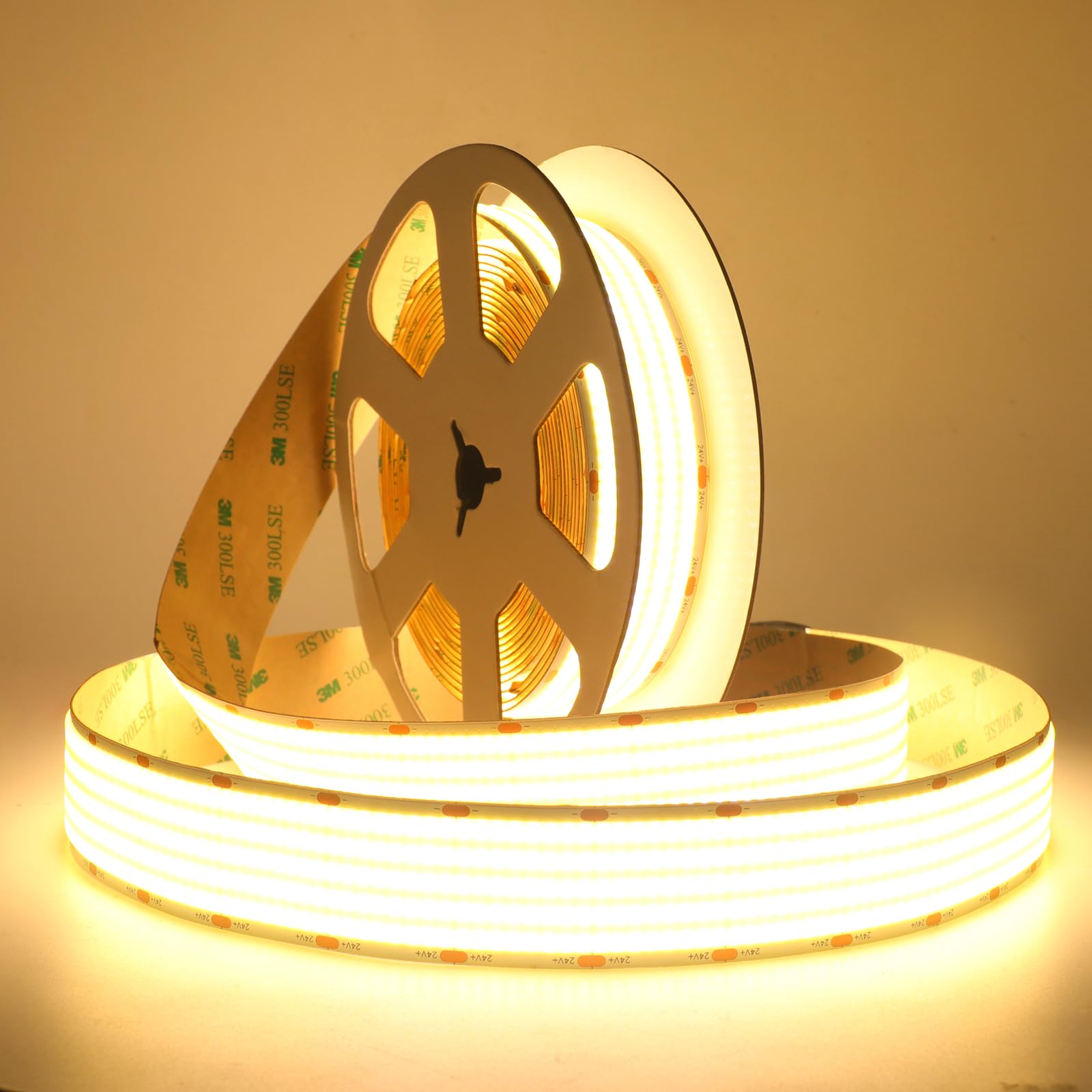 24 V COB Tira de LED, 1600 LEDs/m flexible 5 filas 30 mm de ancho Tira LED autoadhesiva no impermeable IP20 2 pines para decoración de fiestas en casa