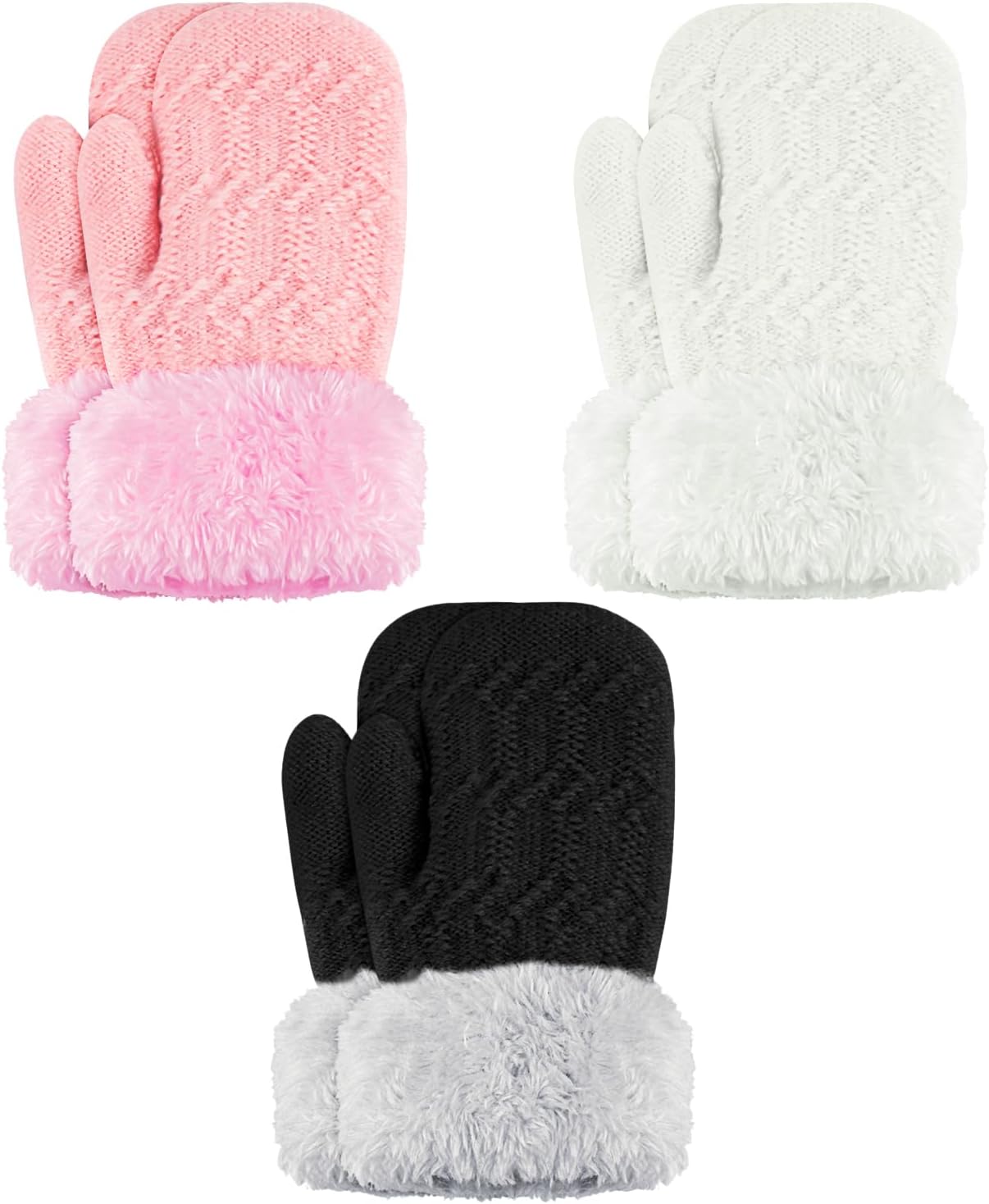 3 Pairs Toddler Mittens Winter Warm Knit Gloves Lined Fleece Gloves Mittens for Baby Girls Boys 1-3 Years 3 Pairs Toddler Mittens Winter Warm Knit Gloves Lined Fleece Gloves Mittens for Baby Girls Boys 1-3 Years