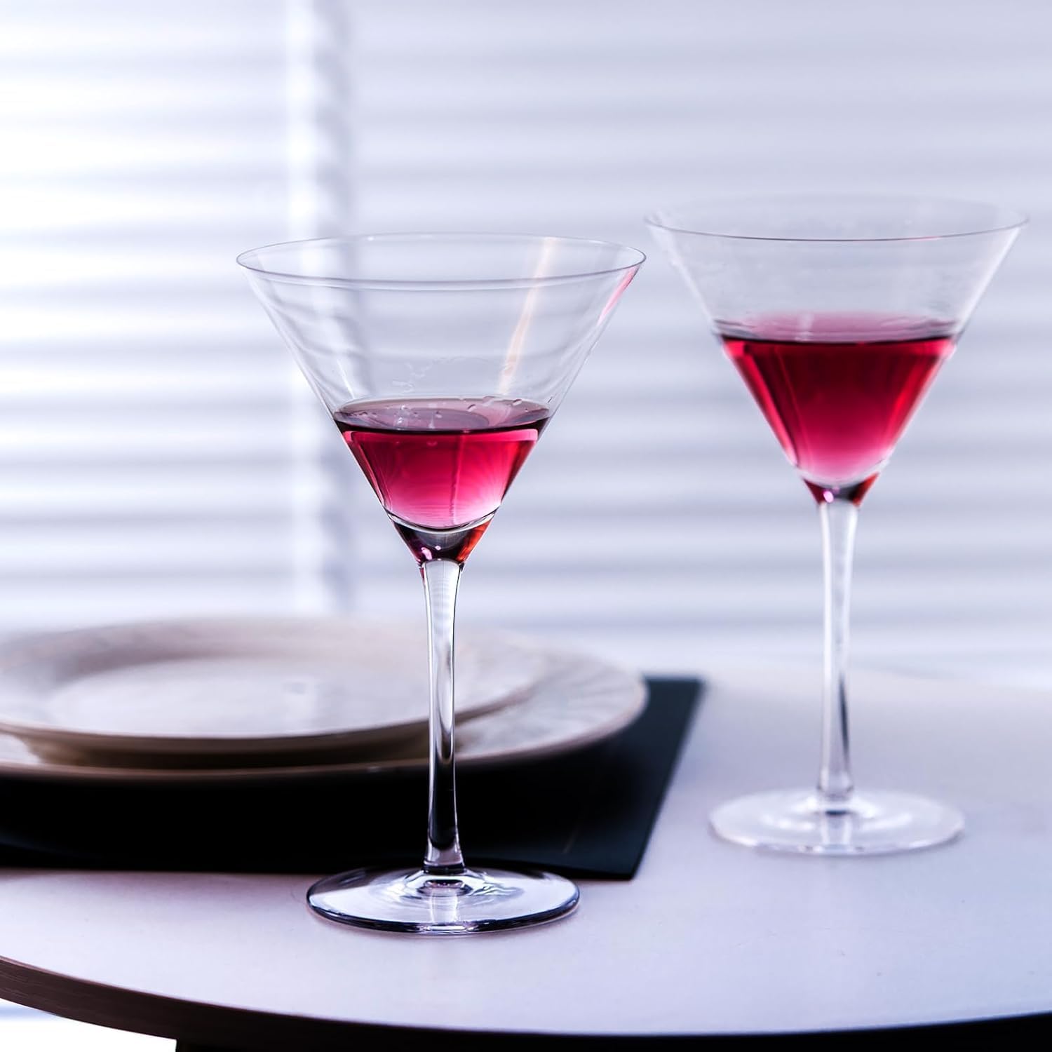 9.5oz Hand Blown Crystal Martini Glasses, Set of 6 – Elegant Coupe Cocktail Glasses for Bar Use (Set of 6)