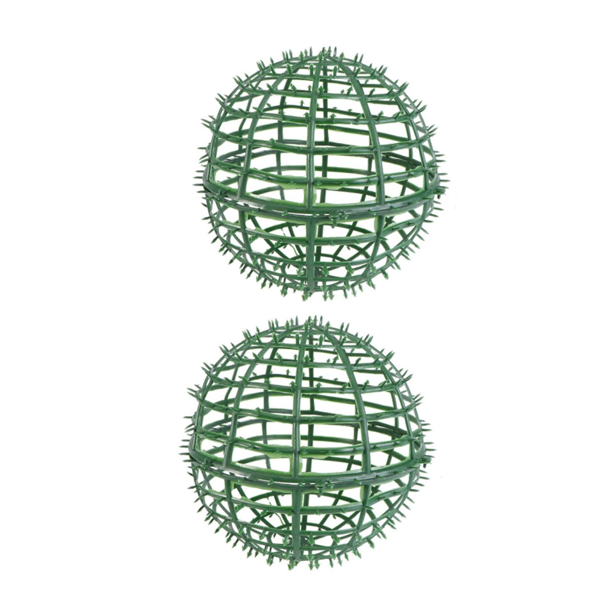 STOBAZA 2pcs Flower Arrangement Moss Balls Flower Decor Boxwood Ball Frame Topiary Tree Frame Grass Support 3D Wreath Orbs Circle Forms Hanging Grass Plastic Wedding Eucalyptus