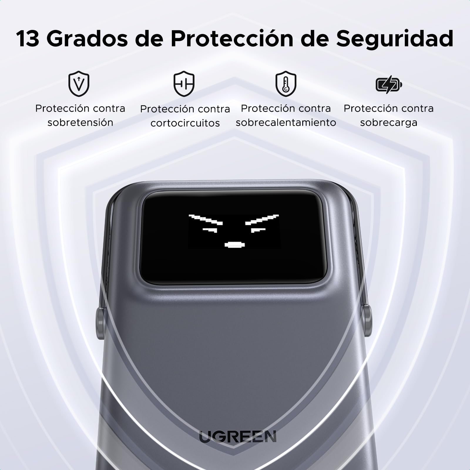 UGREEN Uno Power Bank Magnético 10000mAh Inalámbrico 7.5W, Cargador Portátil y PD 20W con Cavo USB C Pantalla y Soporte, Compatible con iPhone 17 Pro MAX Air/16/15/14/13/12 Mini Plus Pro MAX, Negro