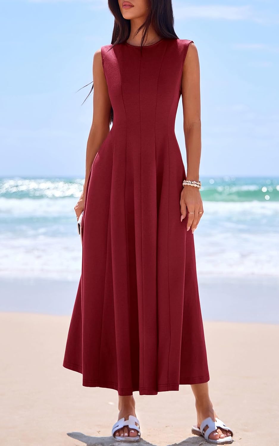 PRETTYGARDEN Sleeveless Crewneck Spring Maxi Dresses for Women 2026 Elegant Classy Semi Formal A Line Modest Party Dress - Image 7