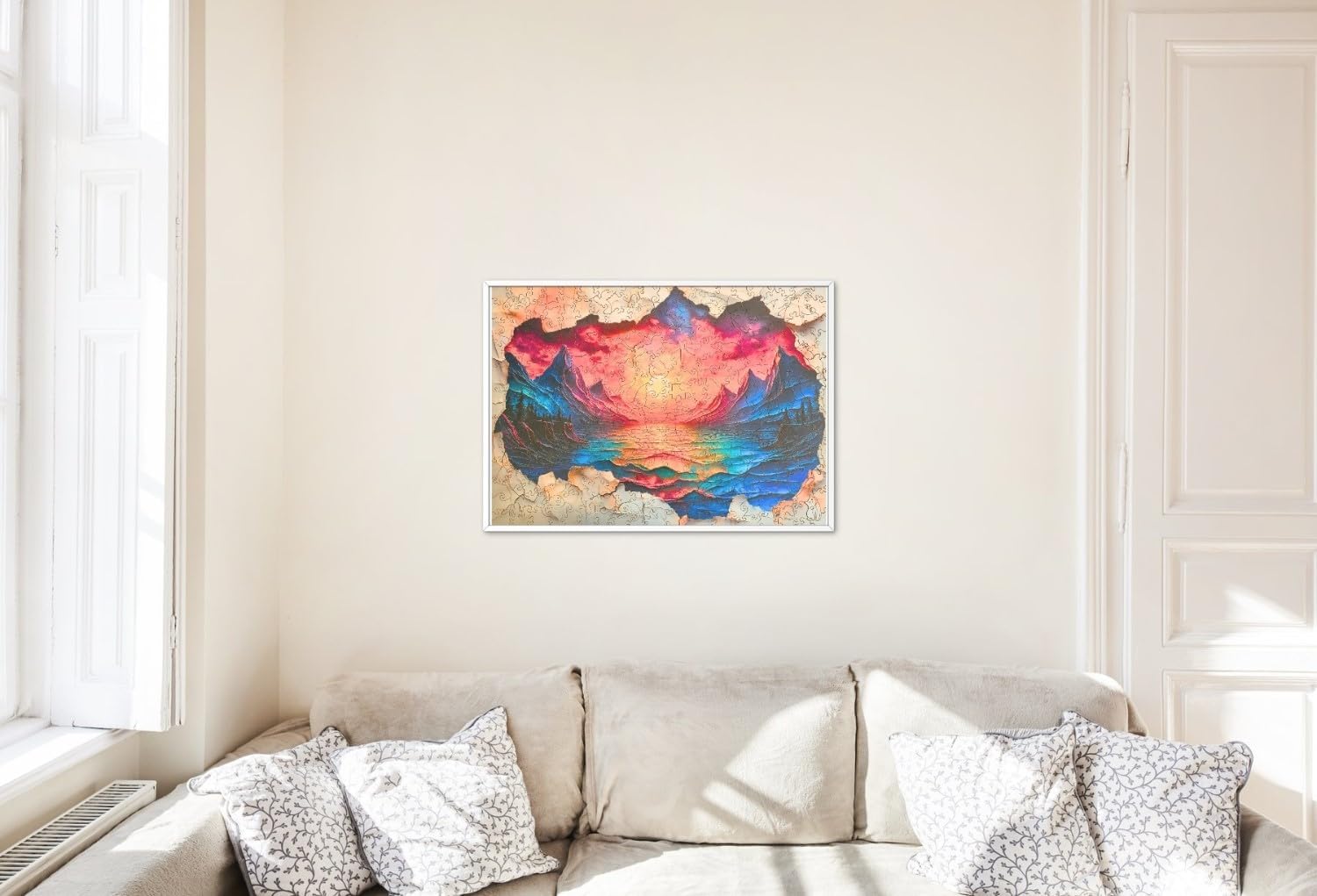 Wooden Puzzles for Adults – 200 Piece Premium Wooden Jigsaw Puzzle with Sunset Rainbow Design, Colorful Artistic Puzzle for Relaxation, Unique Gift for Adults and Puzzle Lovers