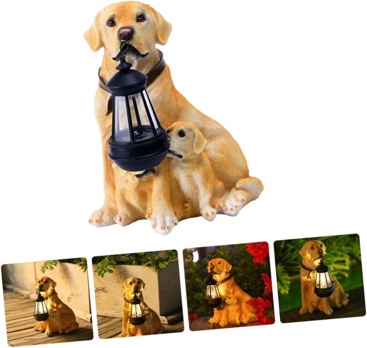 Solar Light Dog Statue Outdoor Garden Ornament Decorative Dog Sculpture Lamp for Patio Lawn Pathway with Lifelike Design and Craftsmanship