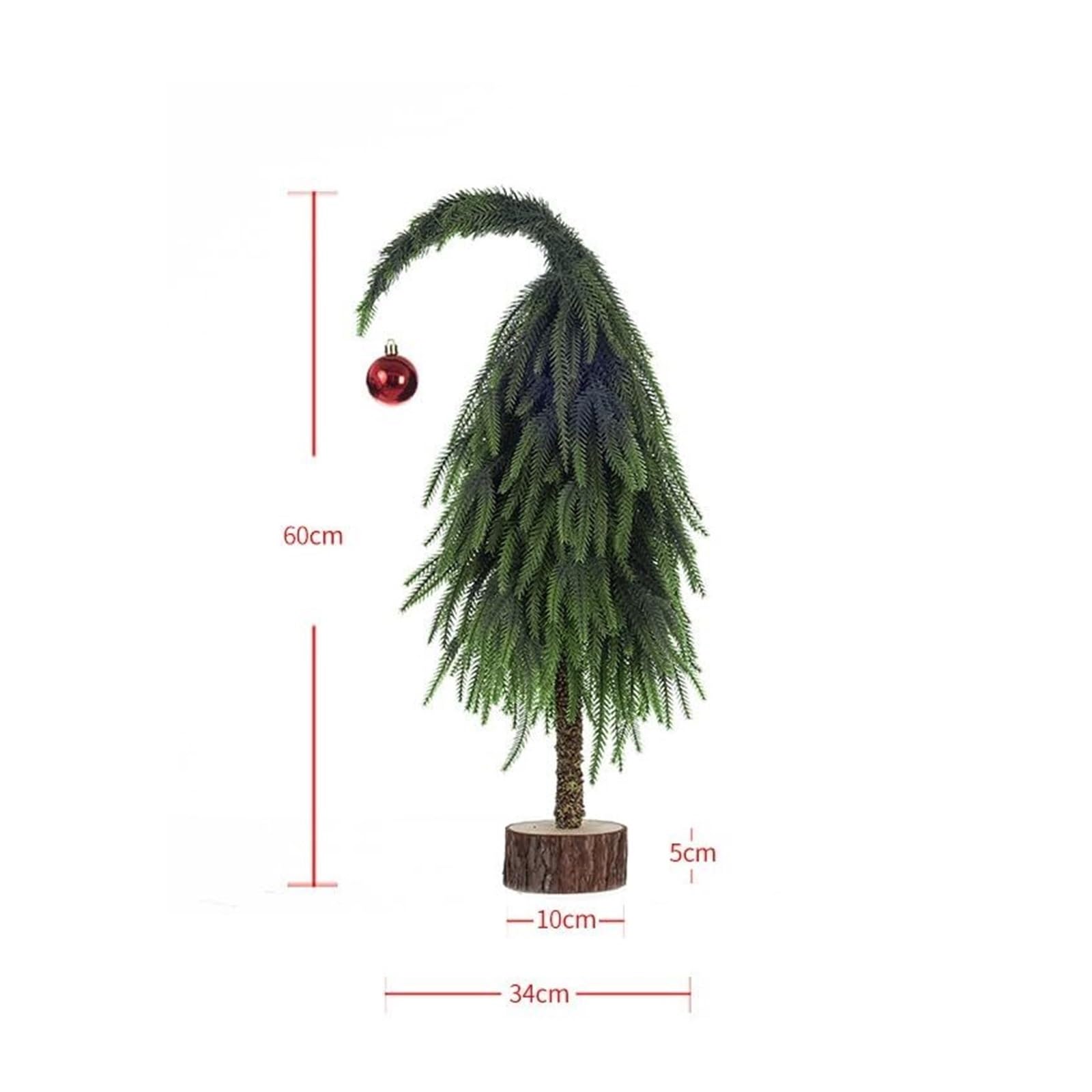 Piccolo albero di Natale artificiale da tavolo, albero di Natale verde, con base in legno for decorazioni for la casa e l'ufficio albero di natale