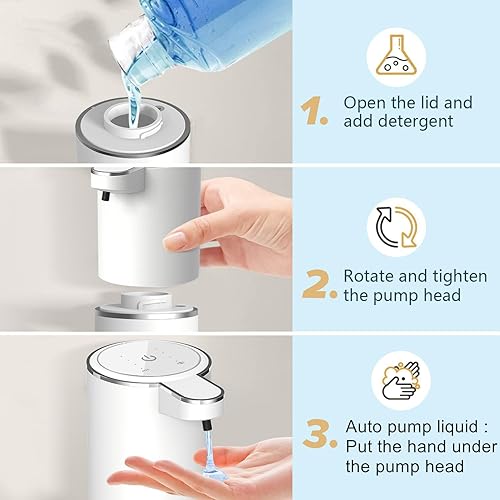 Miniatura 6 de Dispensador automático de jabón líquido para baño, cocina, fregado, champú corporal líquido, gel de ducha, desinfectante de manos, montaje en pared,