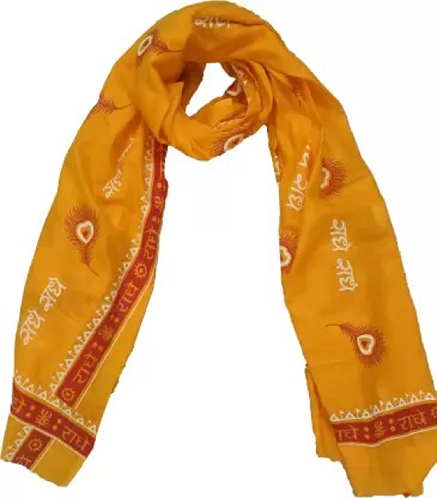 Printed Pure Cotton Men & Women Fancy Scarf, Scarf, Stole, Faux Turtleneck Neck Cover ()_BZ_RADHE-PRINT-D-YELLOW-GAMCHA-image-18
