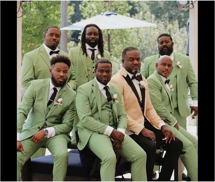 Image of 3 Pieces Business Mens Suit Notch Lapel Blazer Formal Wedding Groom Pants Tux Vest Tuxedos