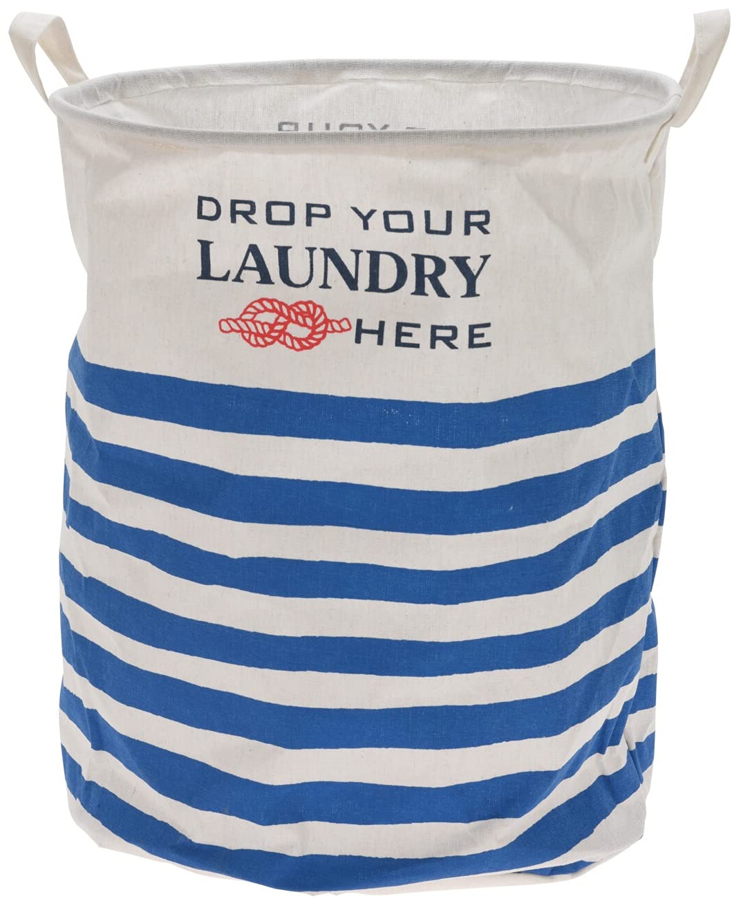 Freestanding Laundry Basket with Handles Large Collapsible Clothes Storage Bag Bin (Blue)
